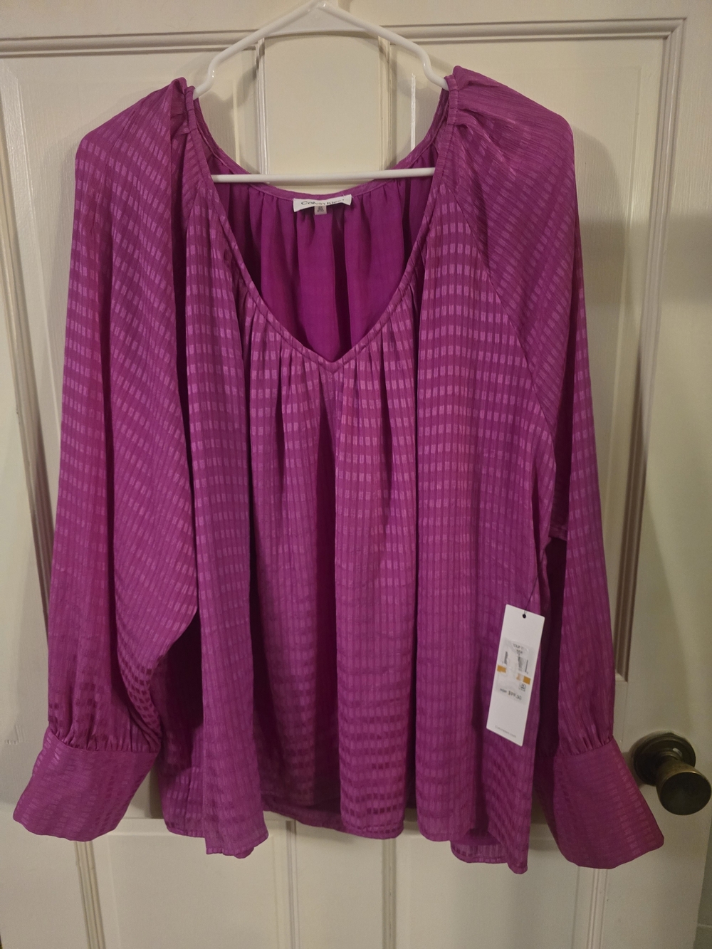 Calvin Klein Fuchsia Textured V-Neck Tunic Top #273
